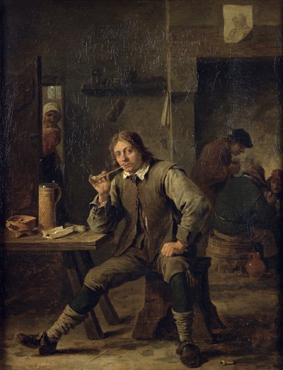 A Smoker Leaning on a Table by David Teniers the Younger